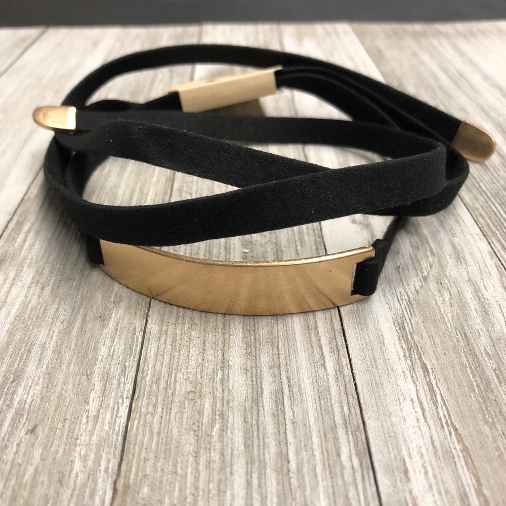 Gold and Black Velvet Choker Necklace